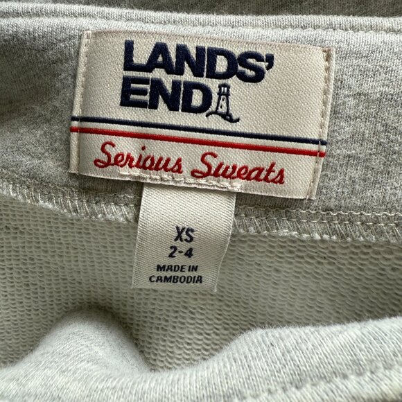 Vintage Lands' End Serious Sweats gray 3/4 sleeve sweatshirt women's XS 2-4 - Picture 6 of 8